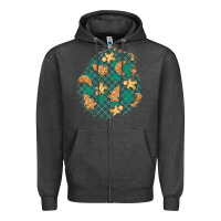 Charcoal Heather christmas gingerbread cookies patch Zipper Hoodie - BundleAndBundleShop