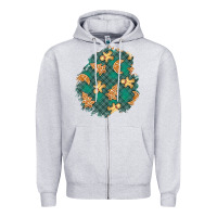 Heather Grey christmas gingerbread cookies patch Zipper Hoodie - BundleAndBundleShop