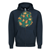 Navy christmas gingerbread cookies patch Zipper Hoodie - BundleAndBundleShop