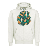 Oatmeal Heather christmas gingerbread cookies patch Zipper Hoodie - BundleAndBundleShop