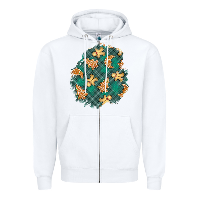 Christmas Gingerbread Cookies Patch Zipper Hoodie by BundleAndBundleShop | Teevron