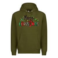 Army Green faith cross merry christmas Premium Hoodie - MaliasSmallBusiness