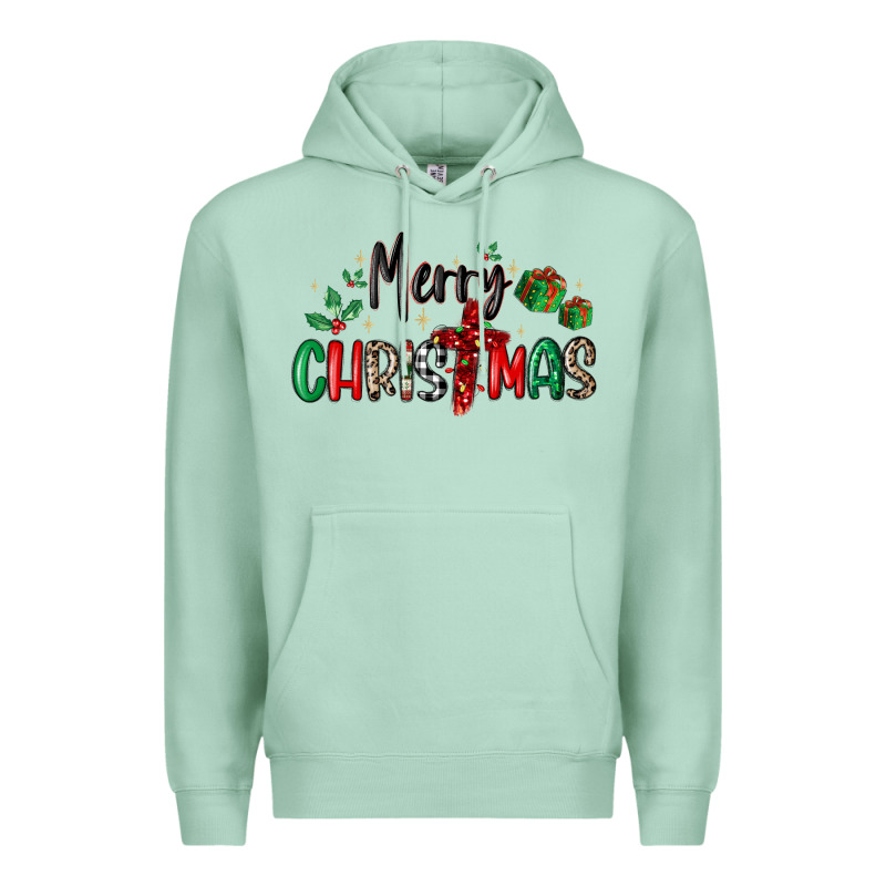 Faith Cross Merry Christmas Premium Hoodie by MaliasSmallBusiness | Teevron