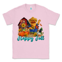 Bubblegum Pink happy fall scarecrow Classic Tee - FaDigitalArtStudio