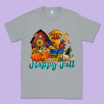 Happy Fall Scarecrow Classic Tee Designed By Fadigitalartstudio