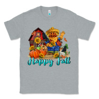 Heather Grey happy fall scarecrow Classic Tee - FaDigitalArtStudio