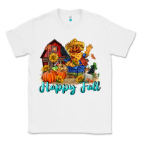 White happy fall scarecrow Classic Tee - FaDigitalArtStudio