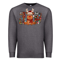 Charcoal Heather joy christmas reindeer Premium Sweatshirt - Jasminsmagicworld