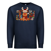 Navy joy christmas reindeer Premium Sweatshirt - Jasminsmagicworld