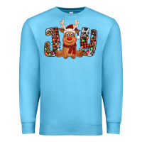 Ocean Blue joy christmas reindeer Premium Sweatshirt - Jasminsmagicworld