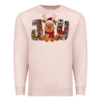 Pale Pink joy christmas reindeer Premium Sweatshirt - Jasminsmagicworld