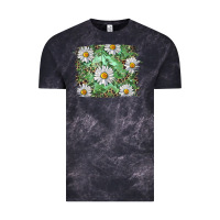 Cloud Black Daisy leopard Vintage Tee - RanaPortraitStore