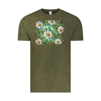 Vintage Olive Daisy leopard Vintage Tee - RanaPortraitStore