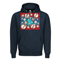 Navy baseball paisley and jean pattern Zipper Hoodie - JahusDesignShop