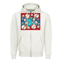 Oatmeal Heather baseball paisley and jean pattern Zipper Hoodie - JahusDesignShop