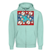 Seafoam baseball paisley and jean pattern Zipper Hoodie - JahusDesignShop