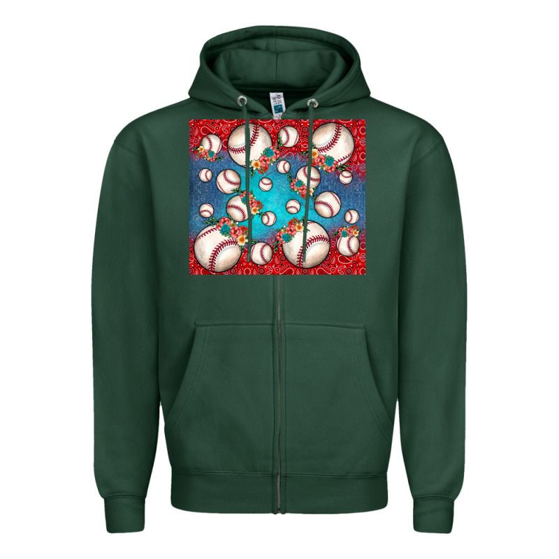 Baseball Paisley And Jean Pattern Zipper Hoodie by JahusDesignShop | Teevron