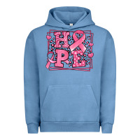 Pigment Pebble Blue Western Hope Breast Cancer Awareness Ribbon Urban Hoodie - LillyAllenDesigns