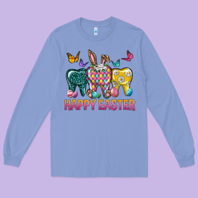 Happy Easter Dental Long Sleeve Tee Designed By Neo Western