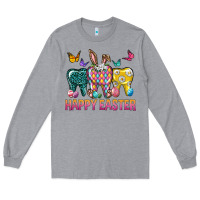 Heather Grey happy easter dental Long Sleeve Tee - Neo Western