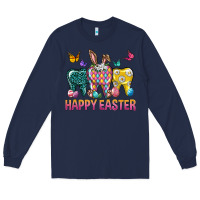 Navy happy easter dental Long Sleeve Tee - Neo Western