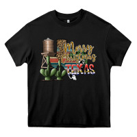 Black merry christmas texas Heavy Core Tee - SublimationCraftShop