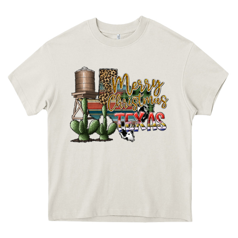 Merry Christmas Texas Heavy Core Tee by SublimationCraftShop | Teevron