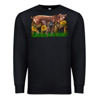 Black Western Mom With Duroc Pig And Baby Pig Premium Sweatshirt - LillyAllenDesigns