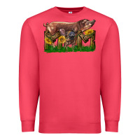 Cardinal Western Mom With Duroc Pig And Baby Pig Premium Sweatshirt - LillyAllenDesigns