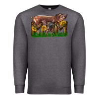 Charcoal Heather Western Mom With Duroc Pig And Baby Pig Premium Sweatshirt - LillyAllenDesigns