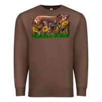 Chestnut Western Mom With Duroc Pig And Baby Pig Premium Sweatshirt - LillyAllenDesigns