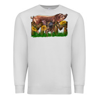 Dove Grey Western Mom With Duroc Pig And Baby Pig Premium Sweatshirt - LillyAllenDesigns