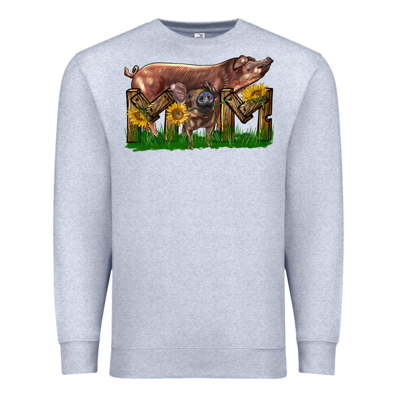 Western Mom With Duroc Pig And Baby Pig Premium Sweatshirt by LillyAllenDesigns | Teevron