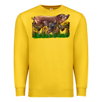 Lemon Western Mom With Duroc Pig And Baby Pig Premium Sweatshirt - LillyAllenDesigns