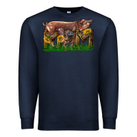 Navy Western Mom With Duroc Pig And Baby Pig Premium Sweatshirt - LillyAllenDesigns