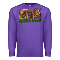 Purple Western Mom With Duroc Pig And Baby Pig Premium Sweatshirt - LillyAllenDesigns