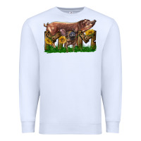 White Western Mom With Duroc Pig And Baby Pig Premium Sweatshirt - LillyAllenDesigns