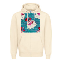 Sandshell valentines day envelope with hearts Zipper Hoodie - BundleAndBundleShop