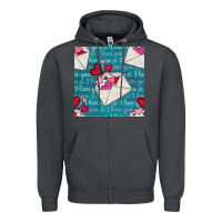Smoke valentines day envelope with hearts Zipper Hoodie - BundleAndBundleShop