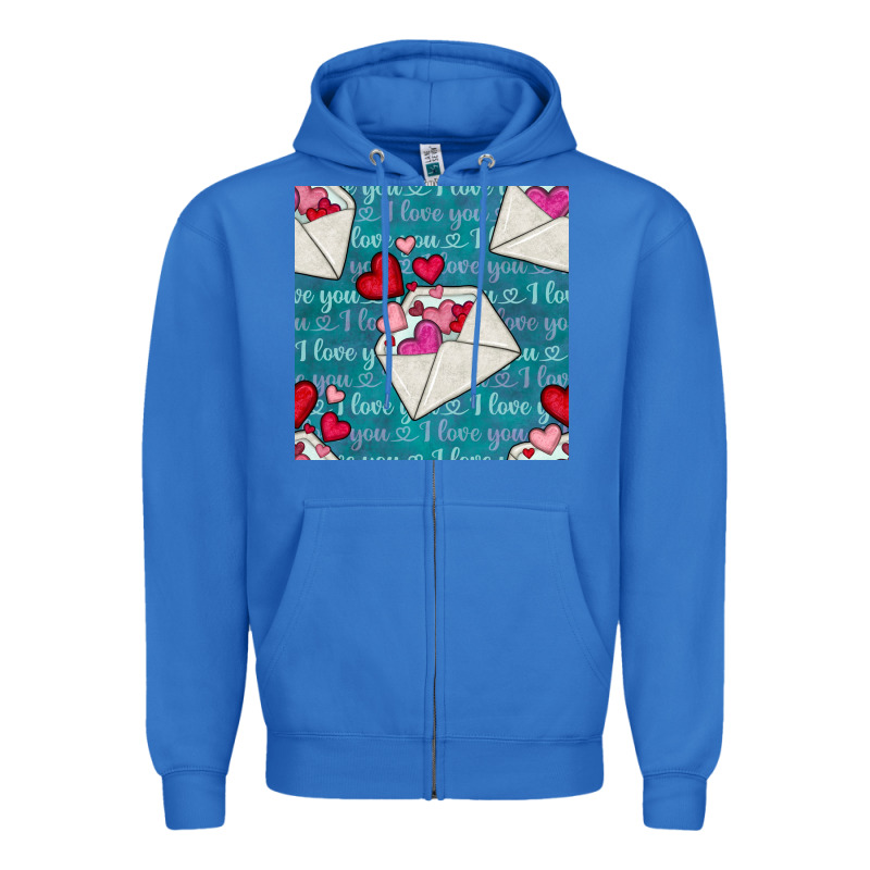 Valentines Day Envelope With Hearts Zipper Hoodie by BundleAndBundleShop | Teevron