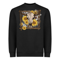 Black western bull skull Heavyweight Sweatshirt - MaliasSmallBusiness
