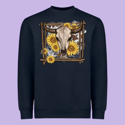 Heavyweight Sweatshirt western bull skull