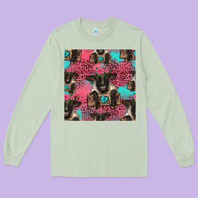 Black Sheep Seamless Pattern Long Sleeve Tee Designed By Hra Design Shop