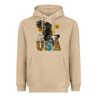 Mushroom Western Usa Eagle Heavyweight Hoodie - LillyAllenDesigns