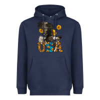 Navy Western Usa Eagle Heavyweight Hoodie - LillyAllenDesigns