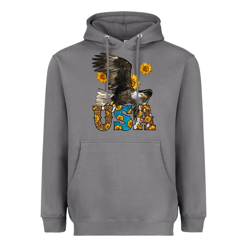 Western Usa Eagle Heavyweight Hoodie by LillyAllenDesigns | Teevron