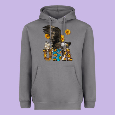 Western Usa Eagle Heavyweight Hoodie Designed By Lillyallendesigns