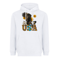 White Western Usa Eagle Heavyweight Hoodie - LillyAllenDesigns