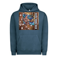 Pigment Midnight Navy Western Reel Cool Dad American Flag Bass Urban Hoodie - LillyAllenDesigns