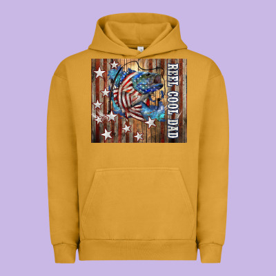 Western Reel Cool Dad American Flag Bass Urban Hoodie Designed By Lillyallendesigns
